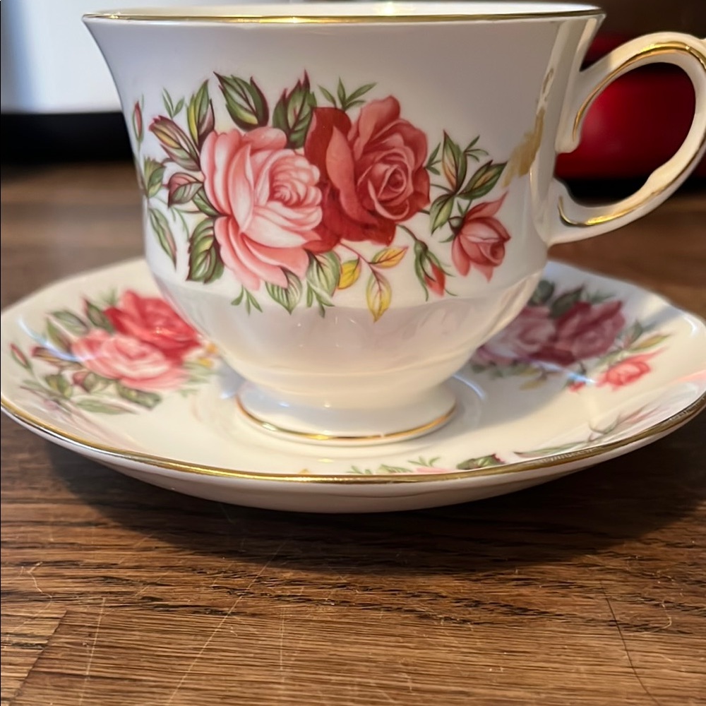 Floral Teacup and Saucer Set